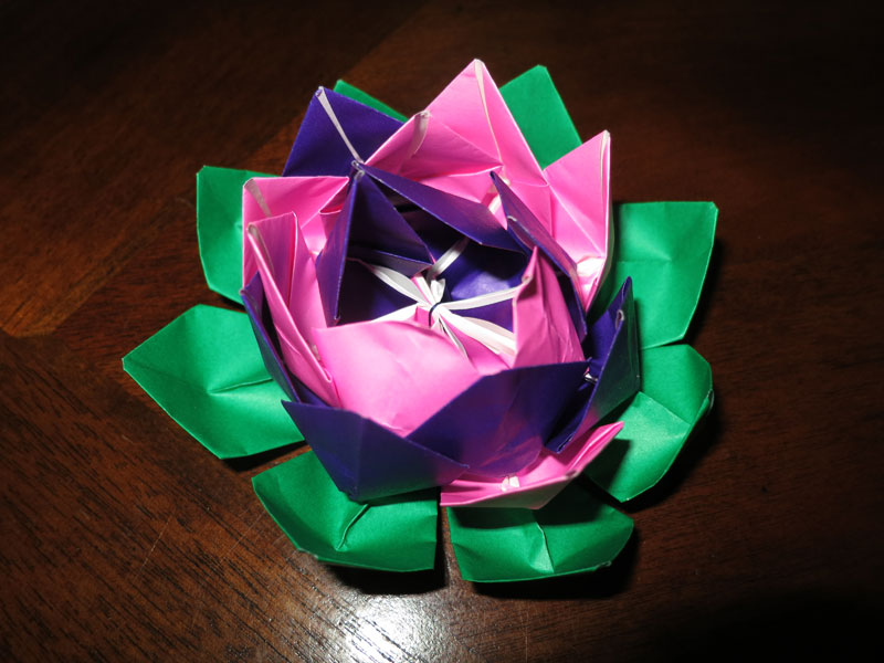 Pink Purple Origami Lotus Flower