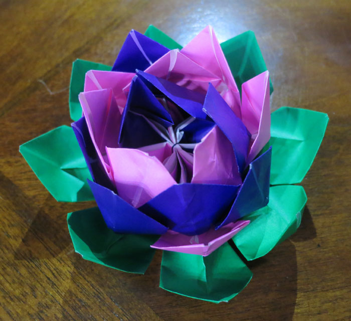 Pink Purple Origami Lotus Flower